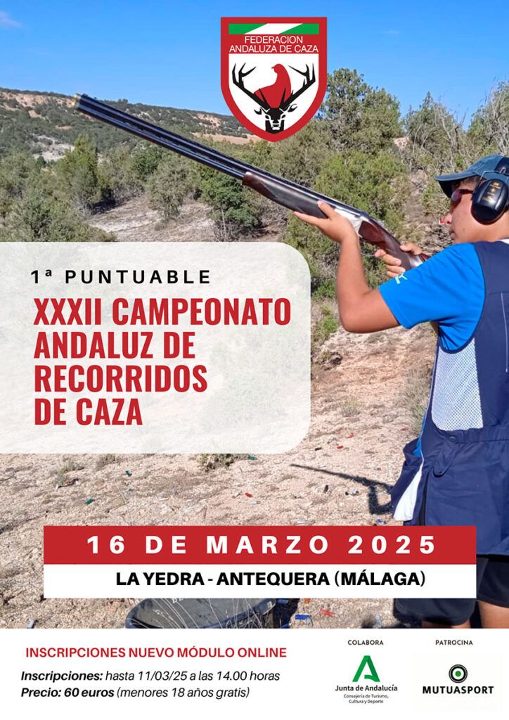 Abierta la inscripción para la primera puntuable del Campeonato Andaluz de Recorridos de Caza 2025