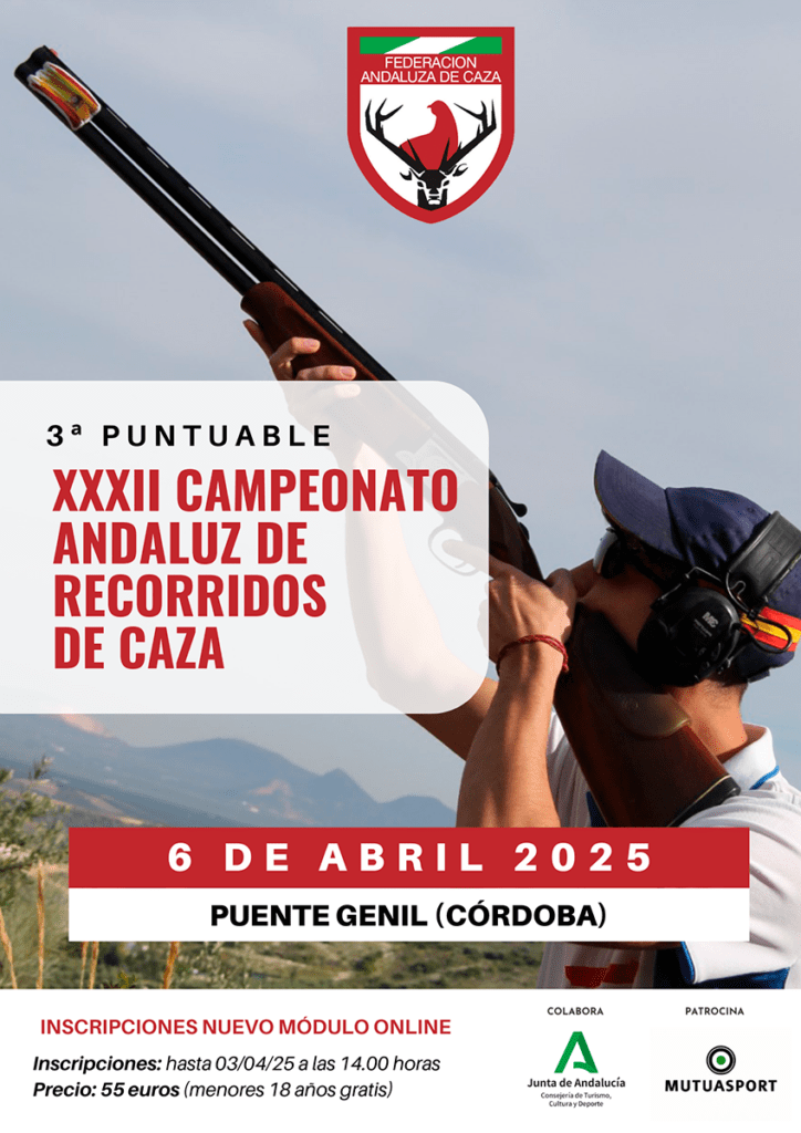 Abierta la inscripción en la tercera puntuable del Campeonato Andaluz de Recorridos de Caza 2025