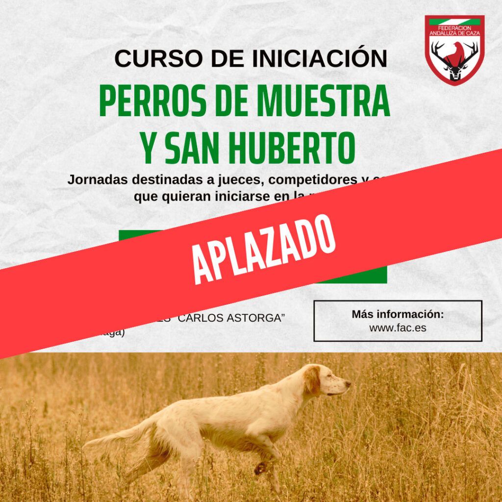 Aplazado el curso de iniciación sobre perros de Muestra y San Huberto