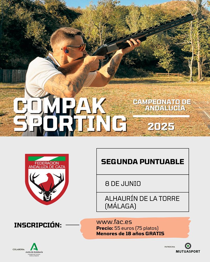 La segunda puntuable de Compak Sporting recalará en Alhaurín de la Torre el 8 de junio