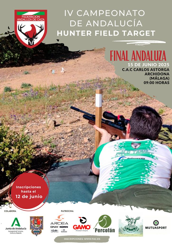 La Final del IV Campeonato de Andalucía de Hunter Field Target 2025 se celebrará el 15 de junio