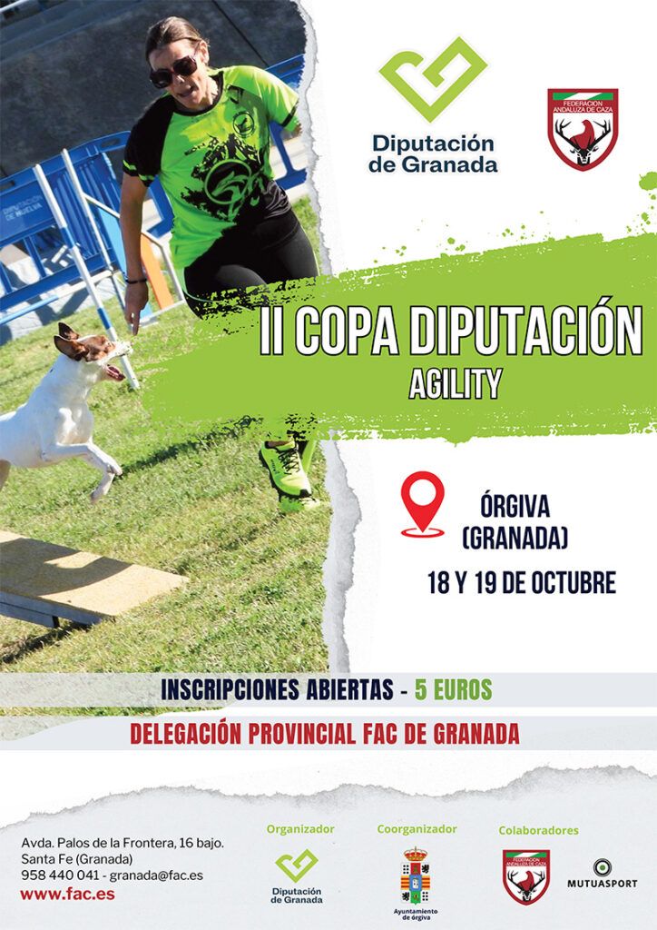 Abiertas las inscripciones en la II Copa Diputación de Granada de Agility
