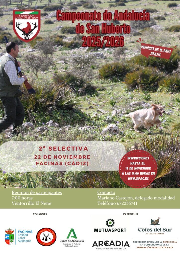 El San Huberto andaluz recala el sábado en Facinas para celebrar su segunda selectiva