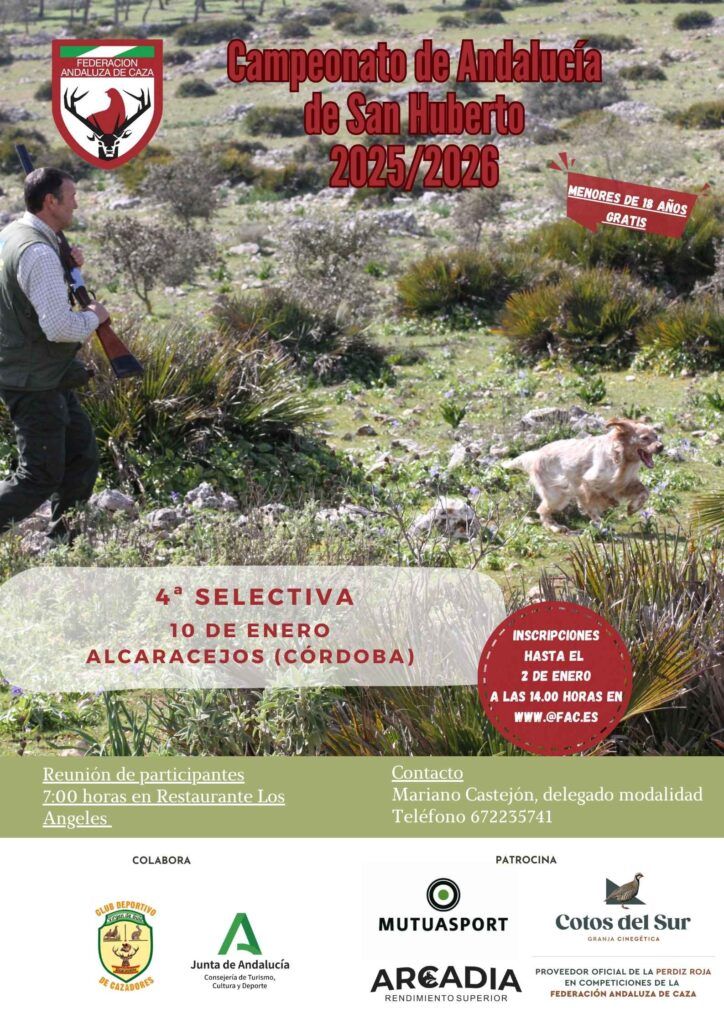 Alcaracejos será este sábado escenario de la penúltima selectiva del San Huberto andaluz
