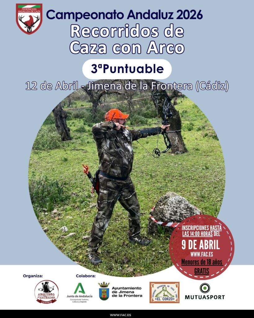 Inscripciones abiertas para la 3ª Puntuable de Recorridos de Caza con Arco, que se disputa el 12 de abril en Jimena de la Frontera (Cádiz)