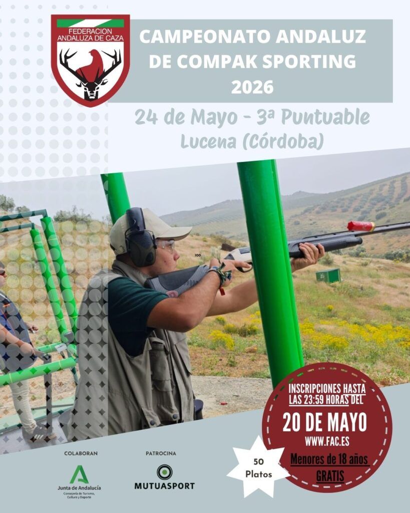 Inscripciones abiertas para la 3ª Puntuable de Compak Sporting, que será el 24 de mayo en Lucena (Córdoba)