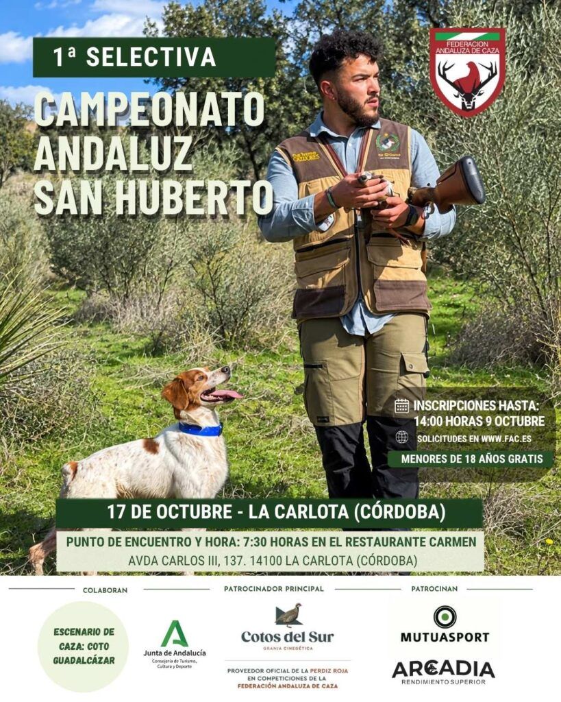 Cambio de ubicación de la 1ª Selectiva del Campeonato de Andalucía de San Huberto