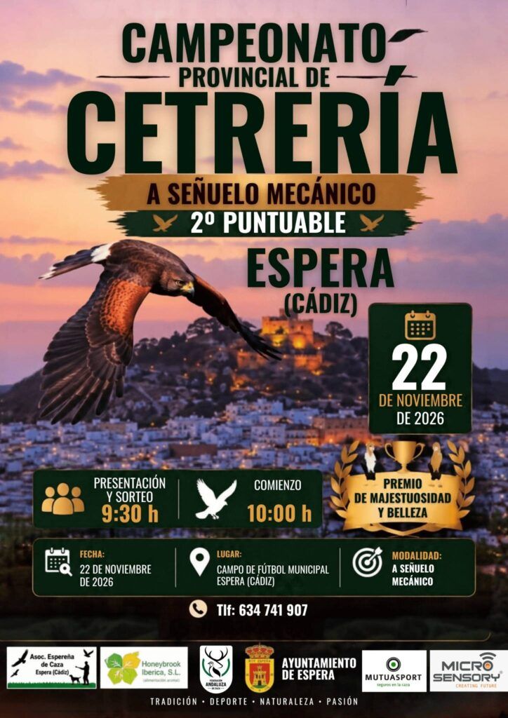 Inscripciones abiertas para la 2ª Puntuable del Campeonato Andaluz de Cetrería de Señuelo Mecánico 2026