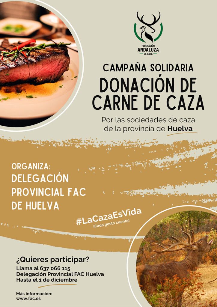 La FAC impulsa una campaña solidaria para que las sociedades de caza de Huelva donen carne de venado